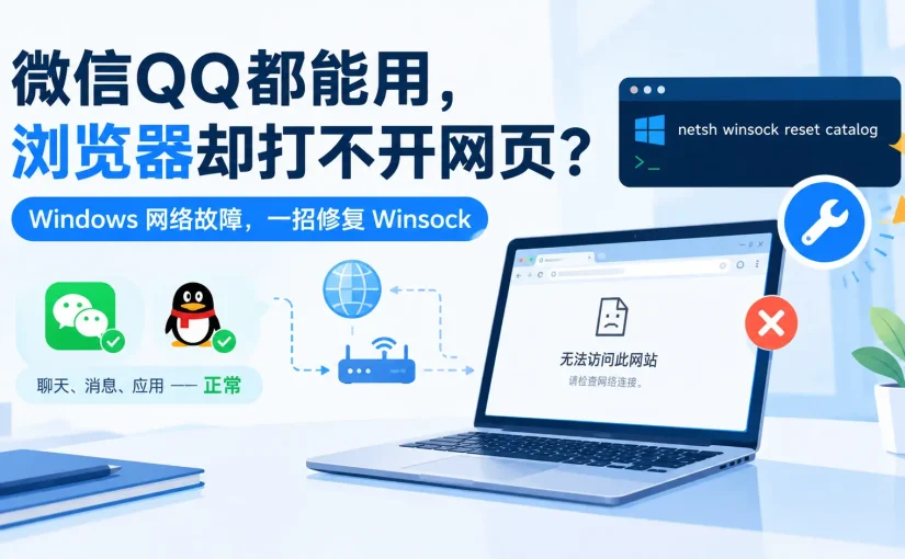 微信QQ都能用，浏览器就是打不开网页？一招搞定